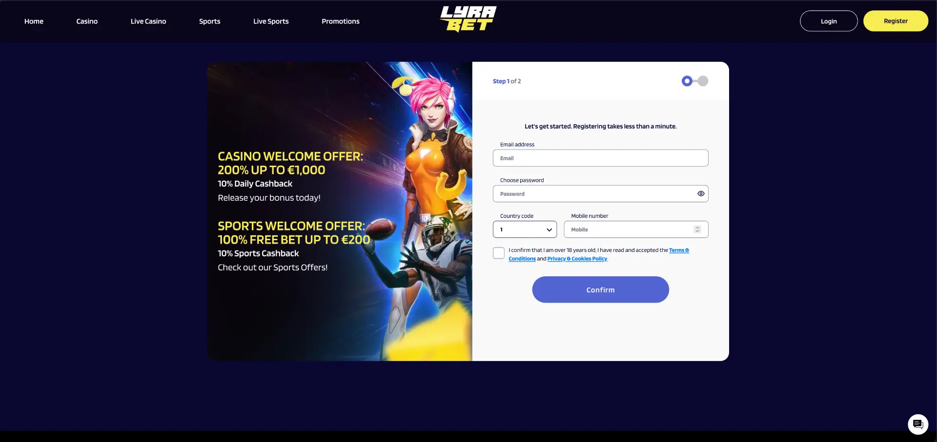Lyrabet Casino Inloggen mobiele toegang