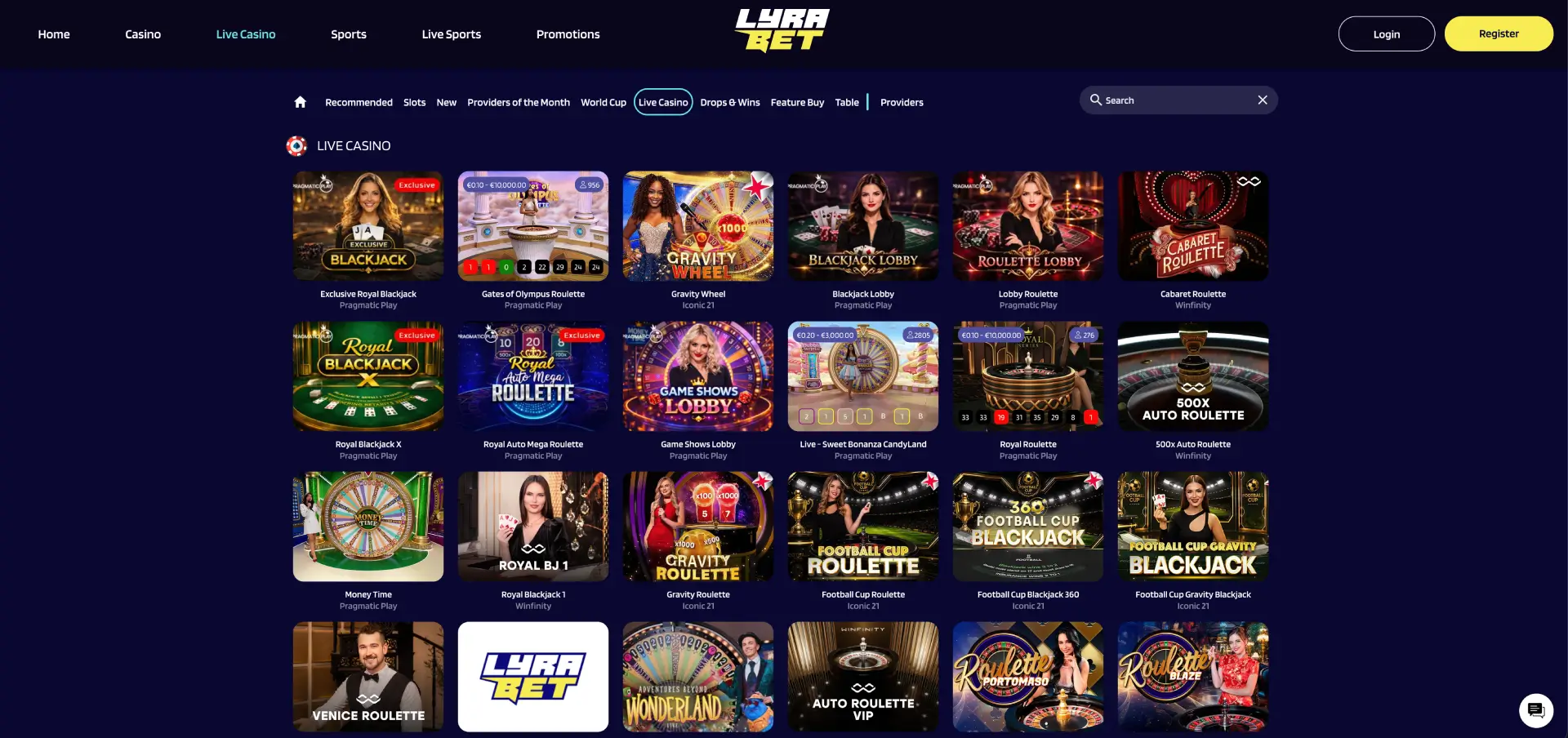 Lyrabet Casino live casino Nederland