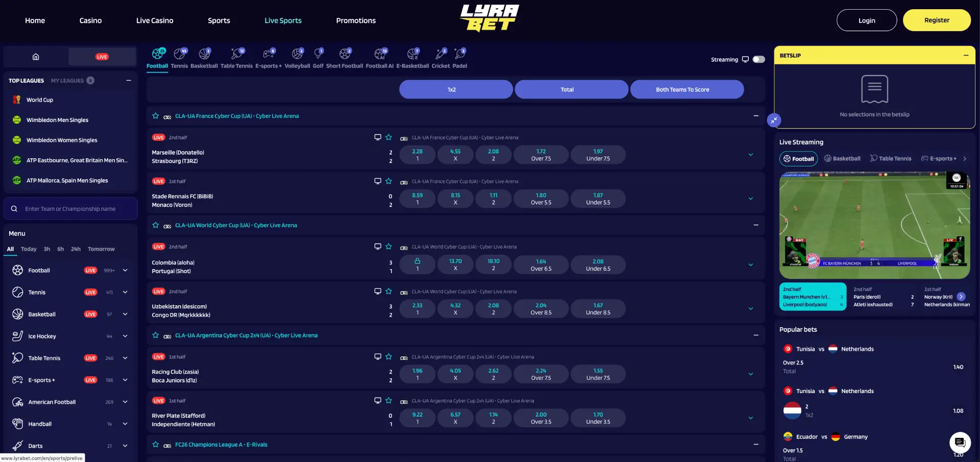 Lyrabet Casino Live Casino streamkwaliteit